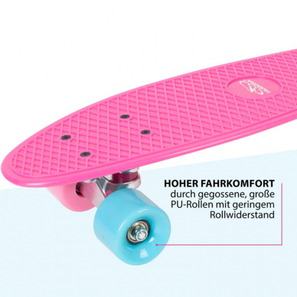 Hudora Skateboard Retro Skate Wonders (rosa, 57 cm × 15 cm × 11,5 cm)