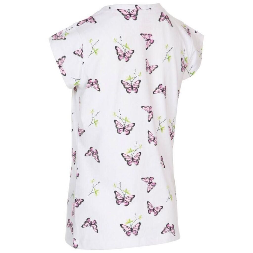Trespass HONEST - Girls T-Shirt (White Butterfly Print, 104, WBP)