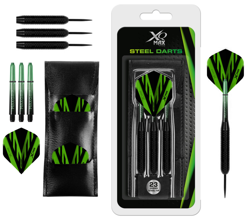XQ Max Dart Pfeile-Set (schwarz grün)