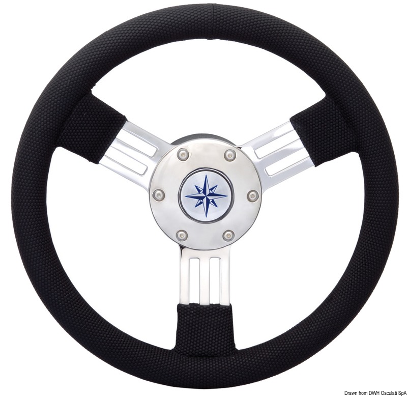 Pegaso steering wheel VA steel spokes Ø 300mm black