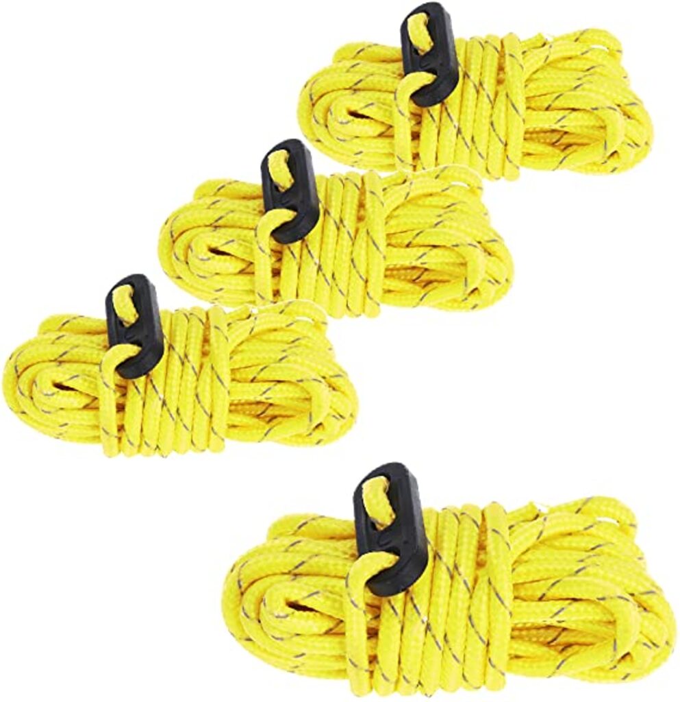 Redcliffs Tent Rope, 4pcs (yellow, ⌀0.4cm × 380cm, 4pcs)