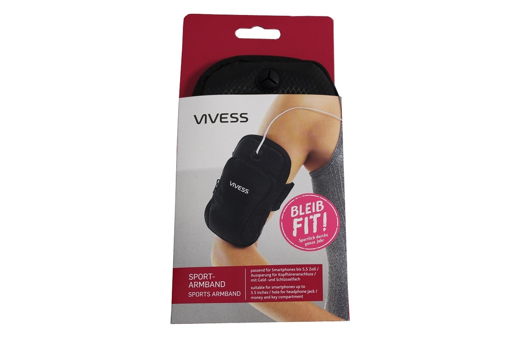VIVESS Sport-Armband (schwarz, 18cm × 10.5cm × 2.5cm, 88g)