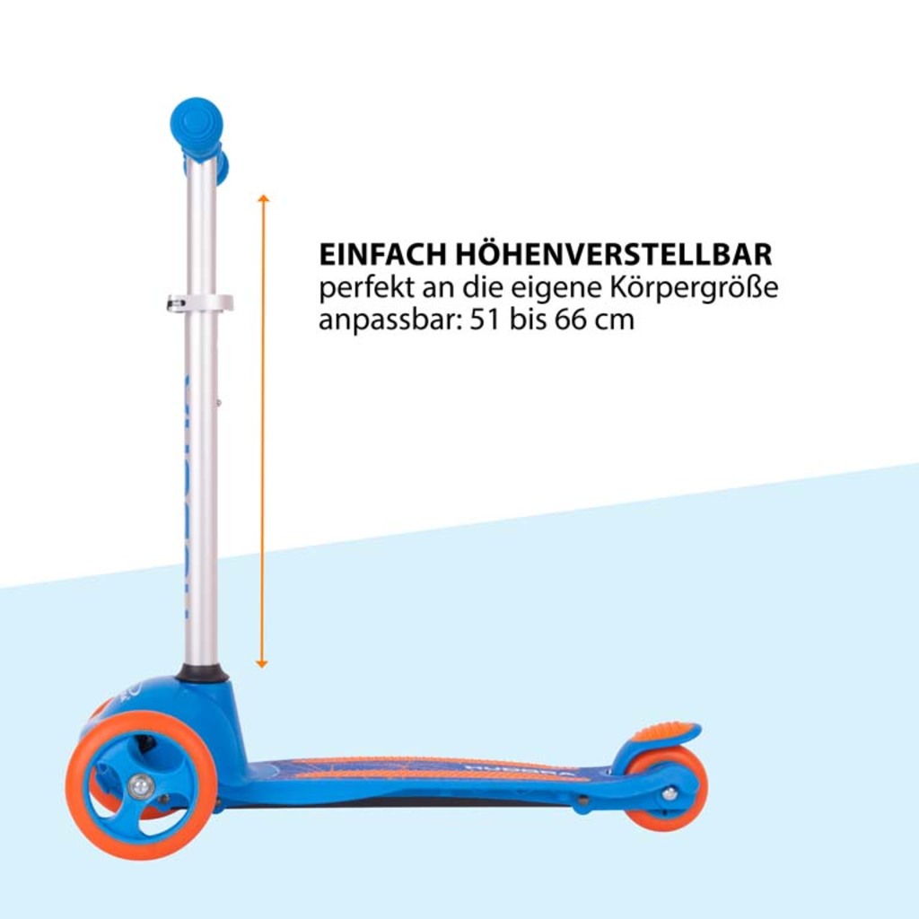 Hudora Flitzkids 2.0 (blue, 54cm × 28cm × 66cm, 2.125kg)