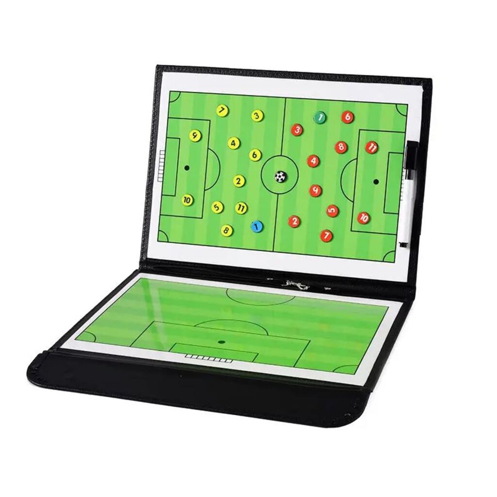 CHAMP Faltbare Magnetische Fußball-Coaching-Taktiktafel (schwarz, 31cm × 23.5cm × 1.5cm)