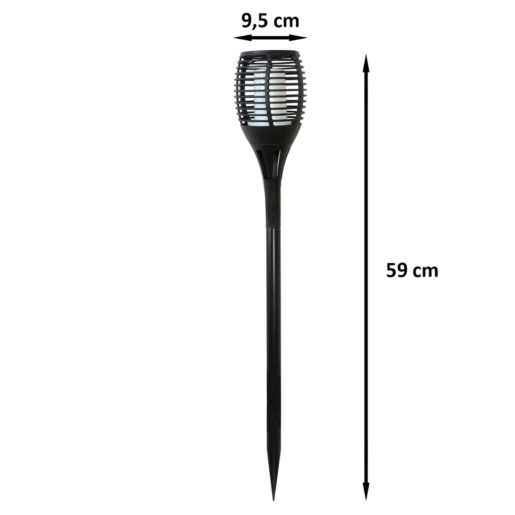 Grundig Solarlampe "Flame" (schwarz, 9cm × 59cm, 208g)