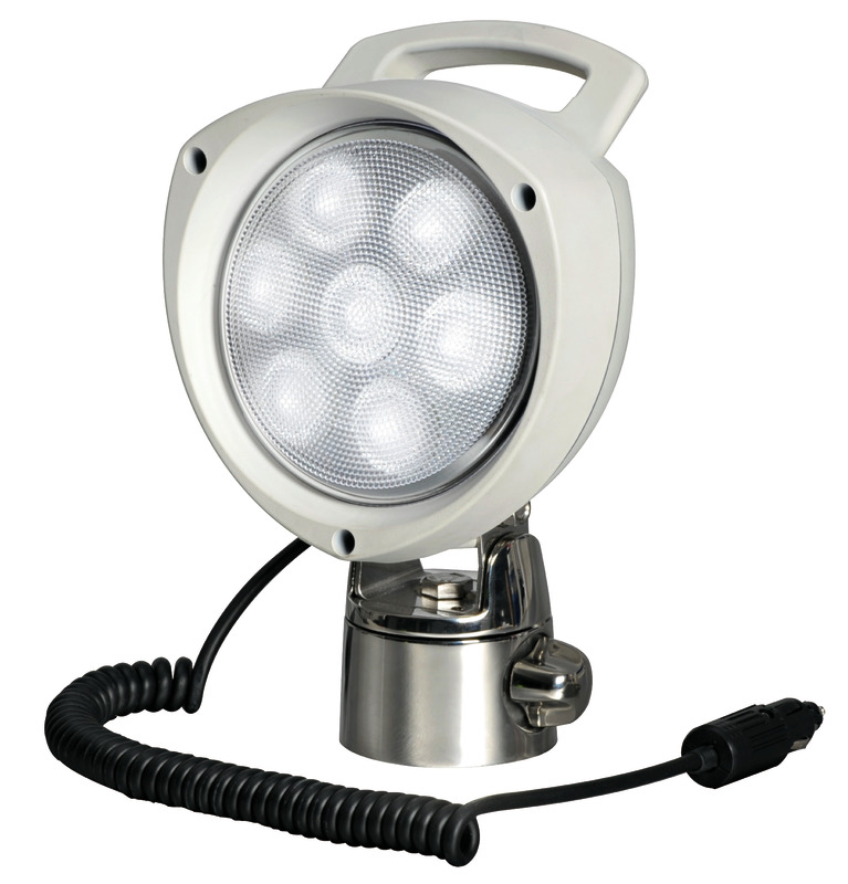 Portable spotlight w. 7 LEDs 12/24 V
