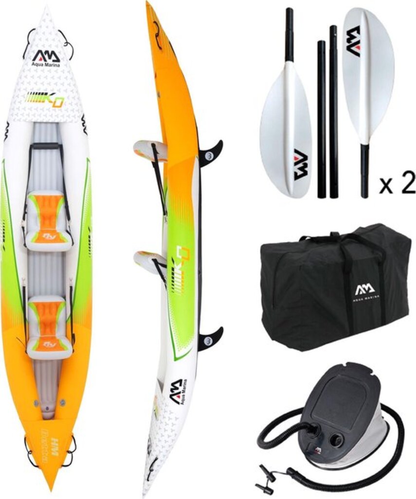 Aqua Marina Betta-412 Leisure Kayak-2 person (weiss/grün/orange, 412cm × 80cm)