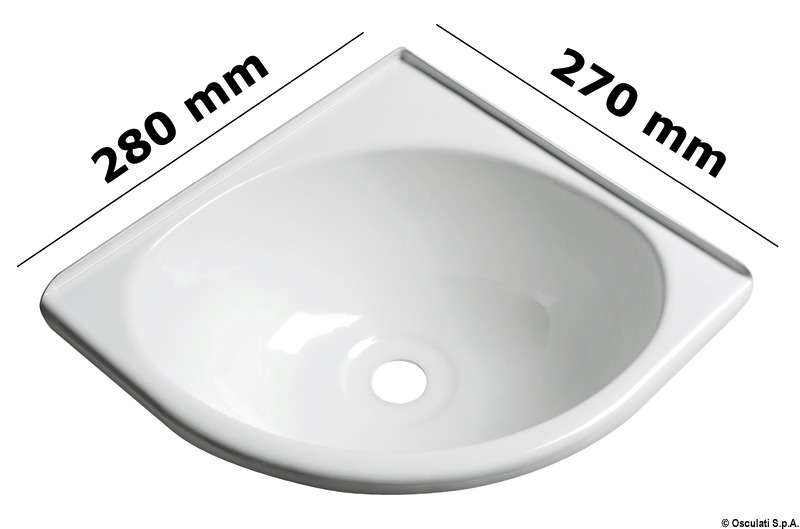 Corner sink in ABS, white