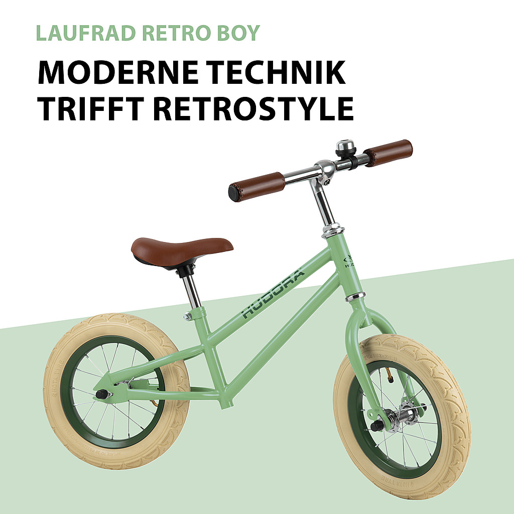 Vélo de course Hudora Retro Boy (menthe, 87cm × 42cm × 64cm, 5kg)
