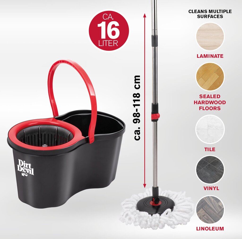 Set di mop Dirt Devil (nero rosso, 16l)