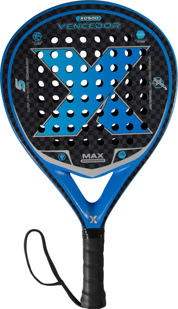 XQ Max Padelschläger (schwarz-blau, 37cm × 26cm × 3.5cm, 360g)