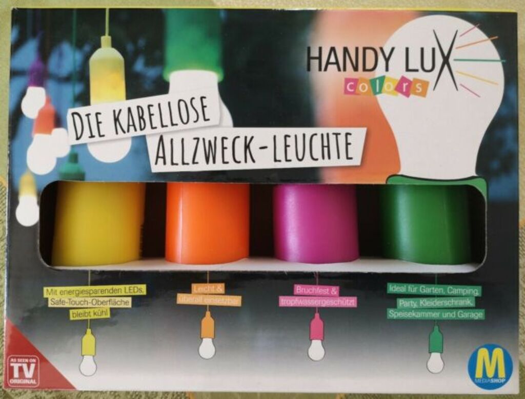 Handy Lux Colors Allzweck - Lampes, set de 4 (jaune/magenta/vert/orange, ⌀5.5cm × 105cm × 15.5cm × 15.5cm, 0.305kg, 4 pcs)