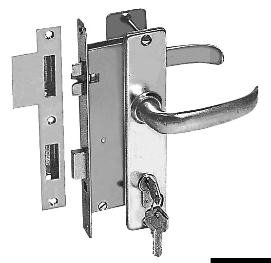 Lock brass satin chrome-plated 2 fronts left