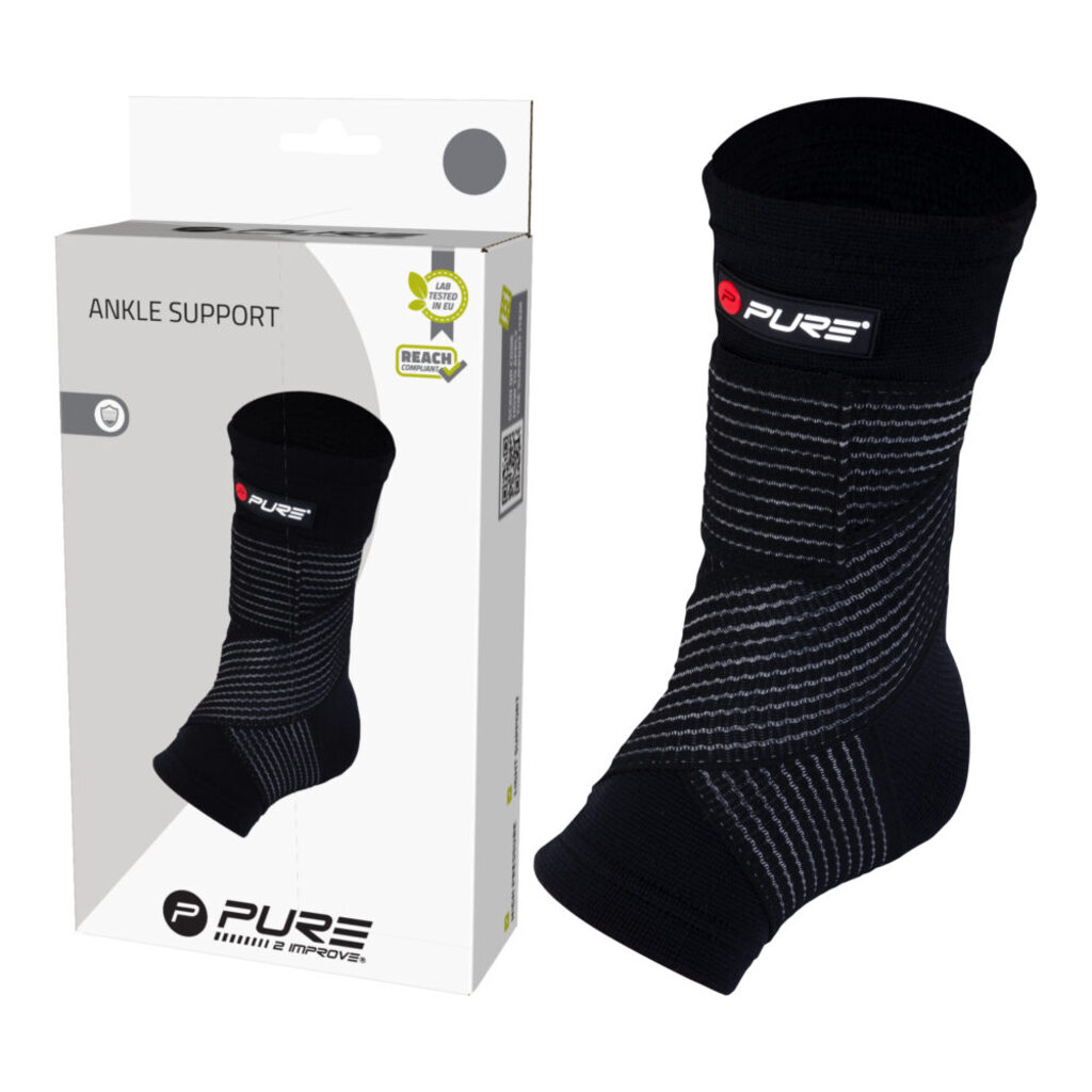 Pure2improve Ankle Support (Black, 34cm × 13.4cm, XL)