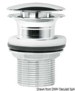 Brass drain fitting, chrome-plated 75 mm