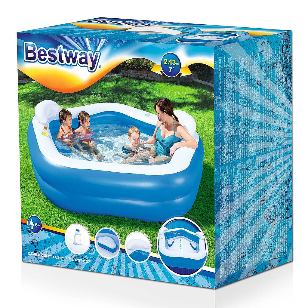 Bestway family fun Piscina (bianco blu, 206x69cm)