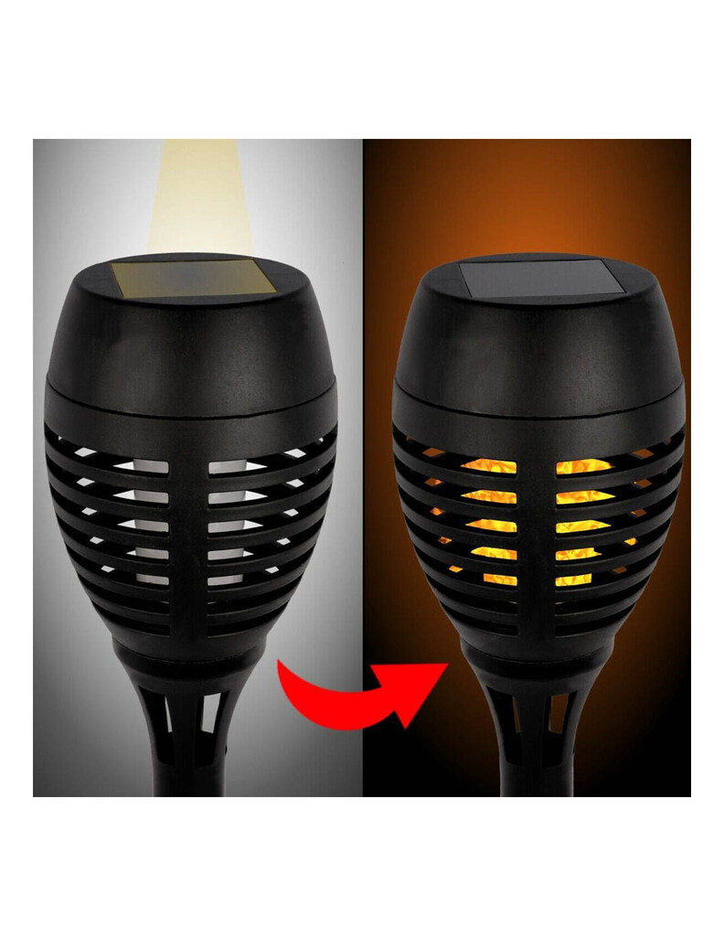 Grundig Solarlampe LED-Flammeneffekt (schwarz, ⌀7.5cm × 48cm)