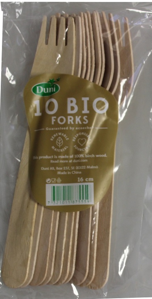 Forchette biologiche Duni in betulla, 10 pezzi pack (16 cm, 10 pezzi)