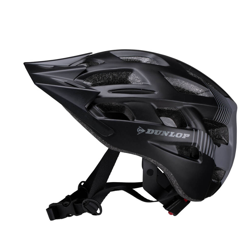 Dunlop Fahrradhelm mit Visier & LED (schwarz, 26.5cm × 22cm × 16.5cm, L)