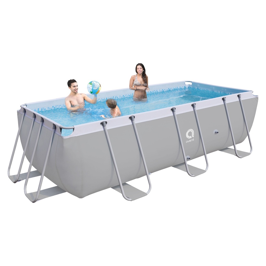Jilong Rechteckiges Rahmen - Pool Set (grau, 400cm × 200cm × 99cm, 51kg)