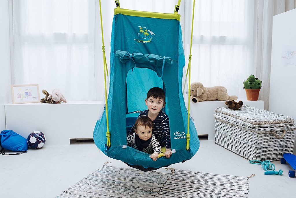 Hudora Nest Swing with Tent Pirate 90 (green, 90cm × 90cm × 108cm)