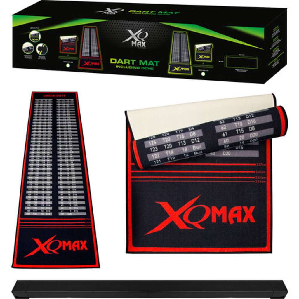 Tapis de fléchettes XQ Max (noir rouge, 285cm × 80cm)