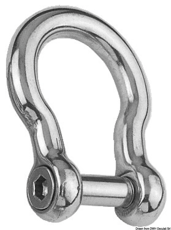 Curved shackle AISI 316 8 mm