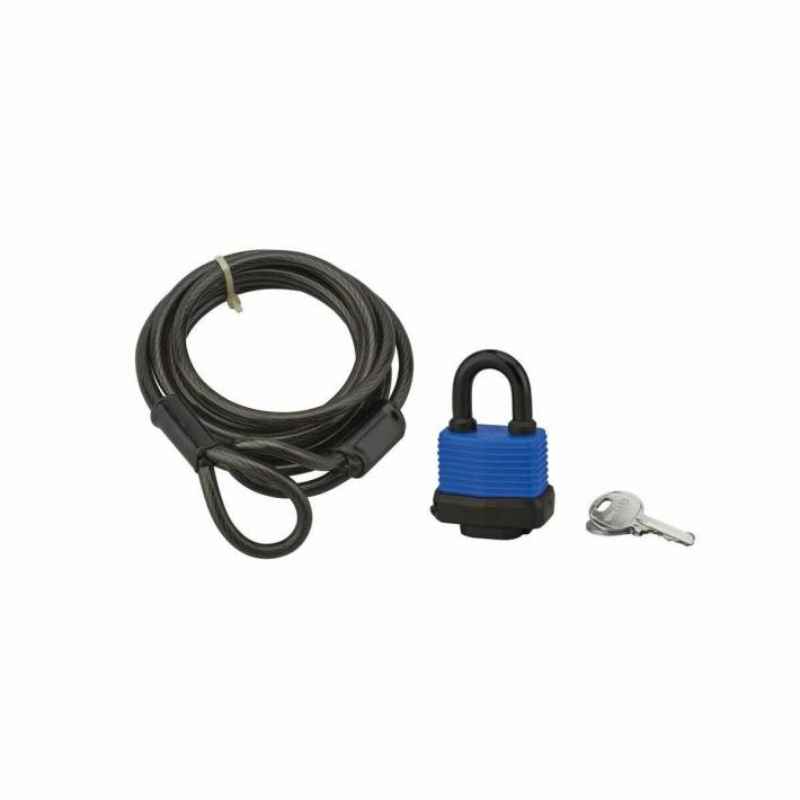 Cable lock TWISTY 1.8 m, padlock - steel cable with PVC jacket