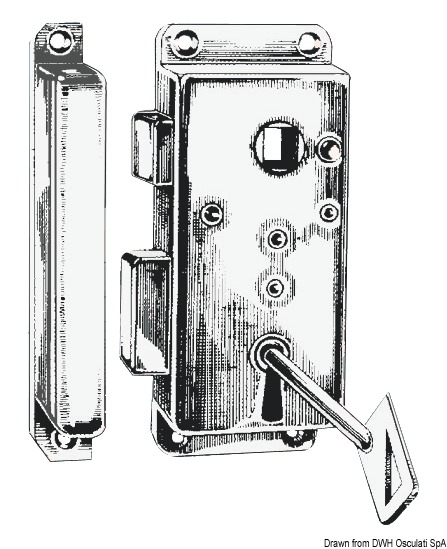 Lock brass, chrome-plated RX inside 110x45 mm
