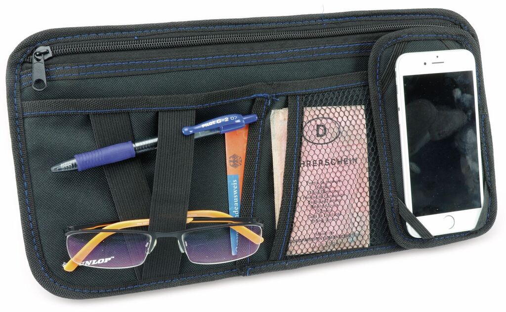 Dunlop Sonnenblenden Organizer (schwarz, 36cm × 18.5cm × 1.5cm)