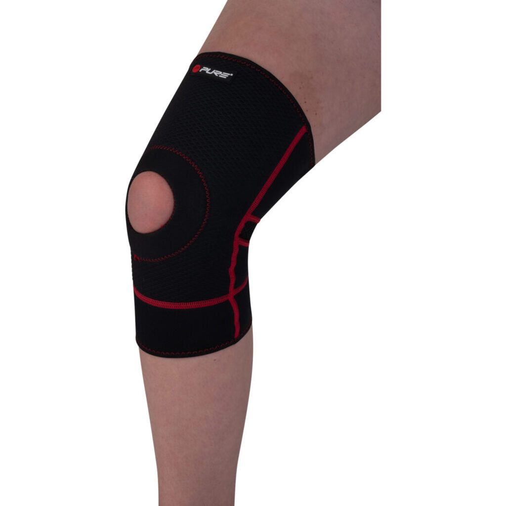 Pure2improve Knee Support Open Patella Neoprene (Black, 42cm × 16.5cm, XL)