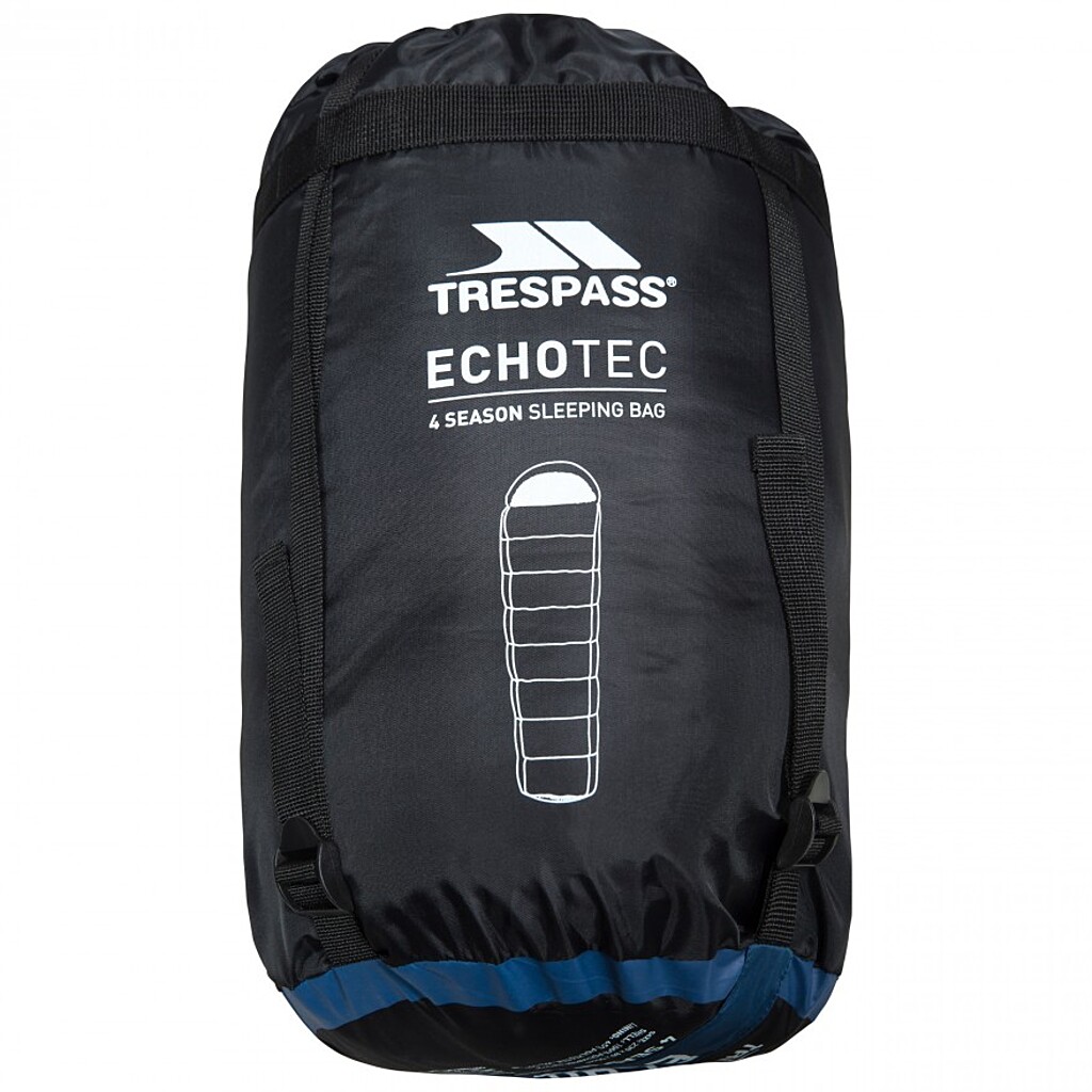 Trespass Echotec - Vier Jahreszeiten Schlafsack (blau, 230cm × 80cm × 55cm, 2.2kg)