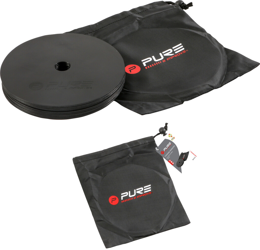 Pure2improve Flat Marker 10er Set (schwarz, ⌀19cm × 0.2cm)