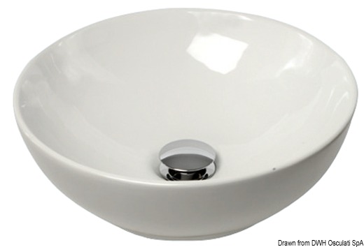 Ceramic basin, semicircular surface mounting Ø365 mm